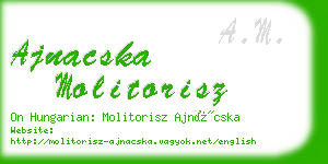 ajnacska molitorisz business card